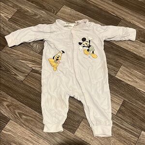 Disney White and Yellow Footies with Mickey Mouse Design